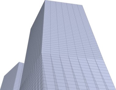 Arkaplanda mimari bina 3d illüstrasyon