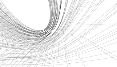 Mimari sanat konseptinde soyut çizgiler, minimum geometrik şekiller. 