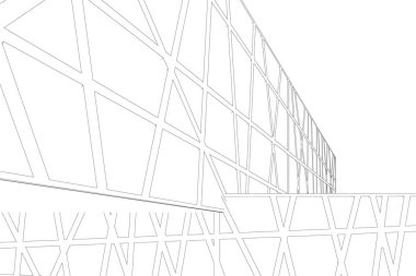 Mimari sanat konseptinde soyut çizgiler, minimum geometrik şekiller. 