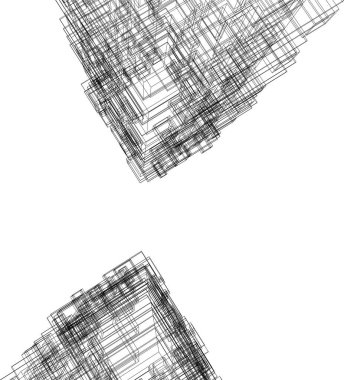 Arkaplanda mimari bina 3d illüstrasyon