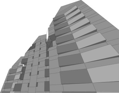 Mimari sanat konseptinde soyut çizgiler, minimum geometrik şekiller. 