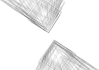 Mimari sanat konseptinde soyut çizgiler, minimum geometrik şekiller. 