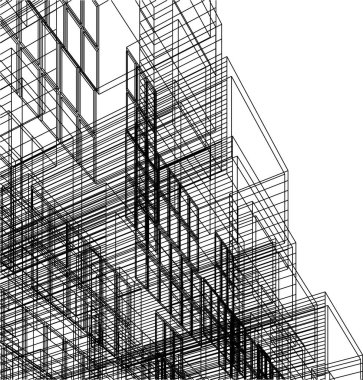 Mimari sanat konseptinde soyut çizgiler, minimum geometrik şekiller.