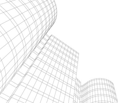 Mimari sanat konseptinde soyut çizgiler, minimum geometrik şekiller. 