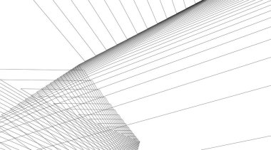 Mimari sanat konseptinde soyut çizgiler, minimum geometrik şekiller.