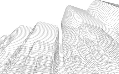 Mimari sanat konseptinde soyut çizgiler, minimum geometrik şekiller.