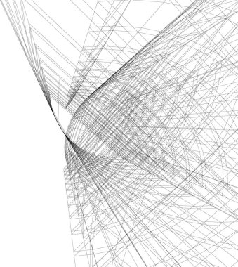 Mimari sanat konseptinde soyut çizgiler, minimum geometrik şekiller. 