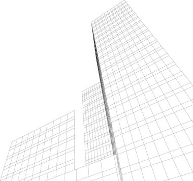 Mimari sanat konseptinde soyut çizgiler, minimum geometrik şekiller. 