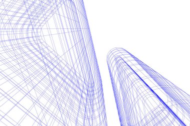 Mimari sanat konseptinde soyut çizgiler, minimum geometrik şekiller.