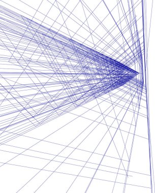 Mimari sanat konseptinde soyut çizgiler, minimum geometrik şekiller. 