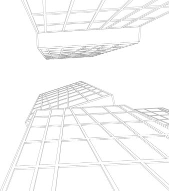 Mimari sanat konseptinde soyut çizgiler, minimum geometrik şekiller. 