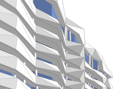 Mimari sanat konseptinde soyut çizgiler, minimum geometrik şekiller. 