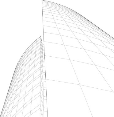 Mimari sanat konseptinde soyut çizgiler, minimum geometrik şekiller. 