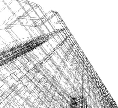 Mimari sanat konseptinde soyut çizgiler, minimum geometrik şekiller.