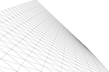 Mimari sanat konseptinde soyut çizgiler, minimum geometrik şekiller. 