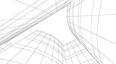 Mimari sanat konseptinde soyut çizgiler, minimum geometrik şekiller. 