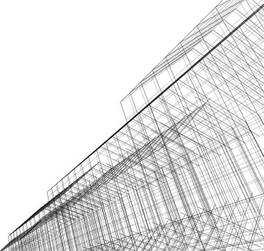 Mimari sanat konseptinde soyut çizgiler, minimum geometrik şekiller.