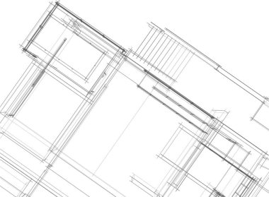 Mimari sanat konseptinde soyut çizgiler, minimum geometrik şekiller. 