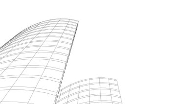 Mimari sanat konseptinde soyut çizgiler, minimum geometrik şekiller. 