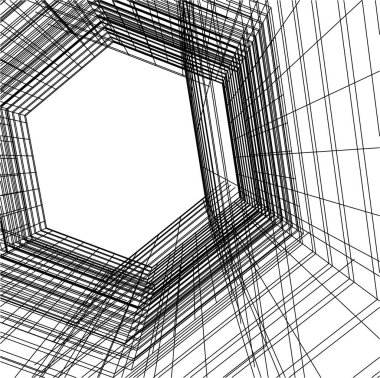 Arkaplanda mimari bina 3d illüstrasyon