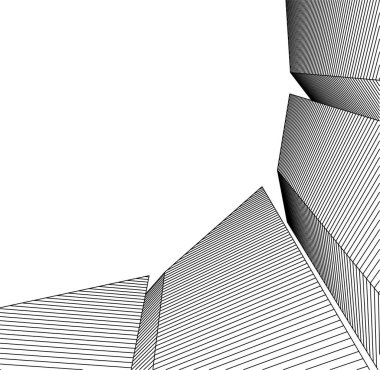 Mimari sanat konseptinde soyut çizgiler, minimum geometrik şekiller. 