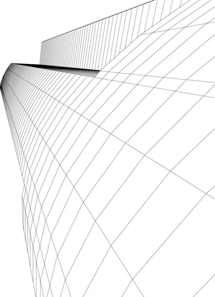 Lignes Dessin Abstraites Dans Concept Art Architectural Formes Géométriques Minimales — Image vectorielle