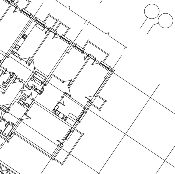 Абстрактные Чертежи Архитектурном Искусстве Минимальные Геометрические Формы — стоковый вектор