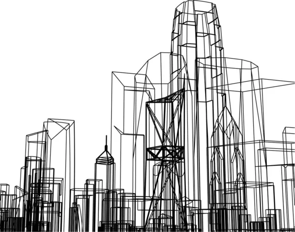 Arquitetura Edifício Ilustração Fundo —  Vetores de Stock