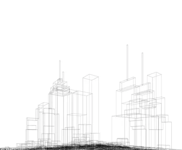 Lignes Dessin Abstraites Dans Concept Art Architectural Formes Géométriques Minimales — Image vectorielle