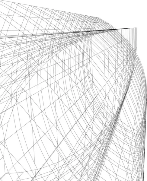 Lignes Dessin Abstraites Dans Concept Art Architectural Formes Géométriques Minimales — Image vectorielle