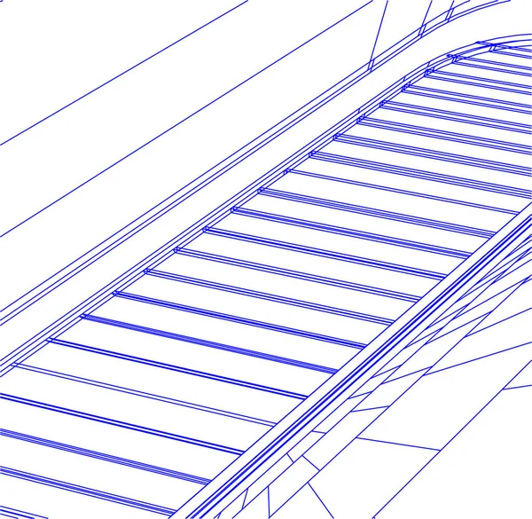 Líneas Abstractas Dibujo Concepto Arte Arquitectónico Formas Geométricas Mínimas — Vector de stock