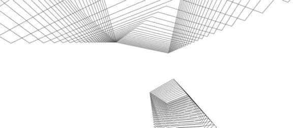 Líneas Abstractas Dibujo Concepto Arte Arquitectónico Formas Geométricas Mínimas — Archivo Imágenes Vectoriales