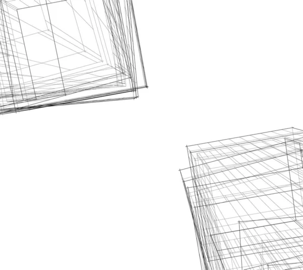 Líneas Abstractas Dibujo Concepto Arte Arquitectónico Formas Geométricas Mínimas — Archivo Imágenes Vectoriales