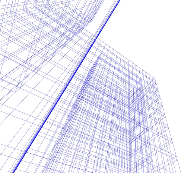 Abstrakte Zeichnungslinien Architektonischen Kunstkonzept Minimale Geometrische Formen — Stockvektor