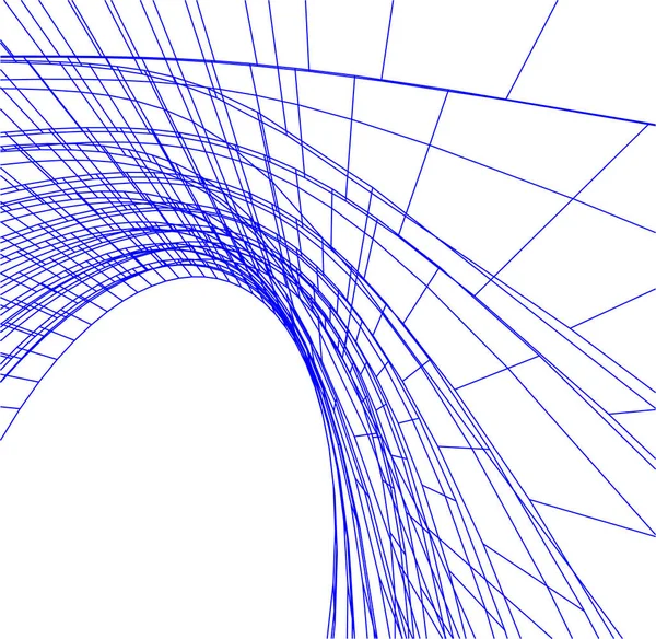 Abstracte Tekenlijnen Architectonisch Kunstconcept Minimale Geometrische Vormen — Stockvector