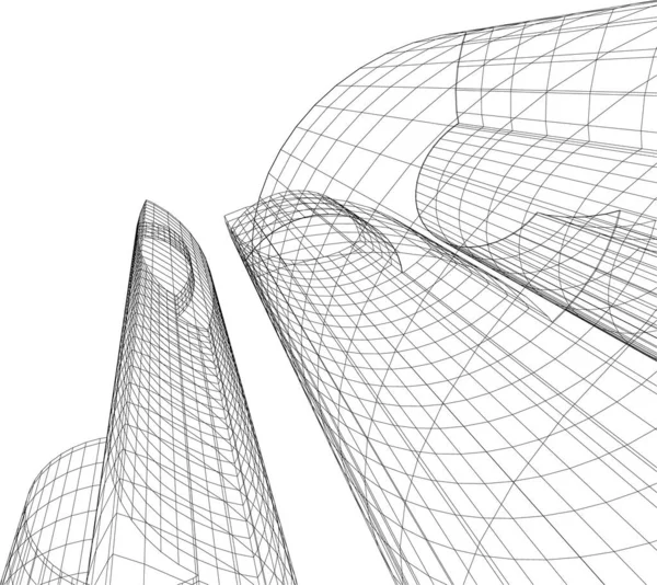 Linhas Abstratas Desenho Conceito Arte Arquitetônica Formas Geométricas Mínimas —  Vetores de Stock