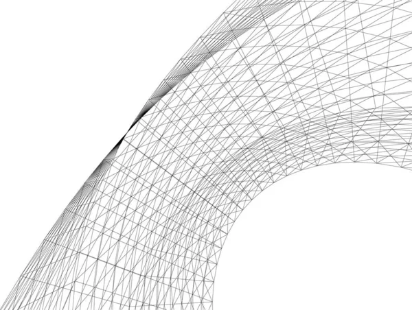 Abstrakte Zeichnungslinien Architektonischen Kunstkonzept Minimale Geometrische Formen — Stockvektor