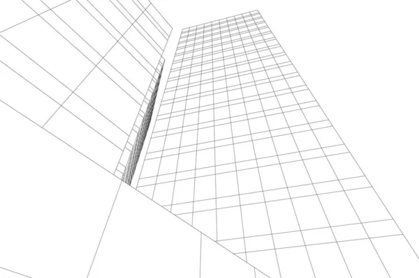 Lignes Dessin Abstraites Dans Concept Art Architectural Formes Géométriques Minimales — Image vectorielle