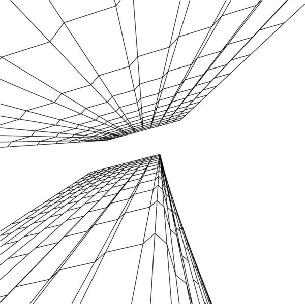 Linhas Abstratas Desenho Conceito Arte Arquitetônica Formas Geométricas Mínimas — Vetor de Stock