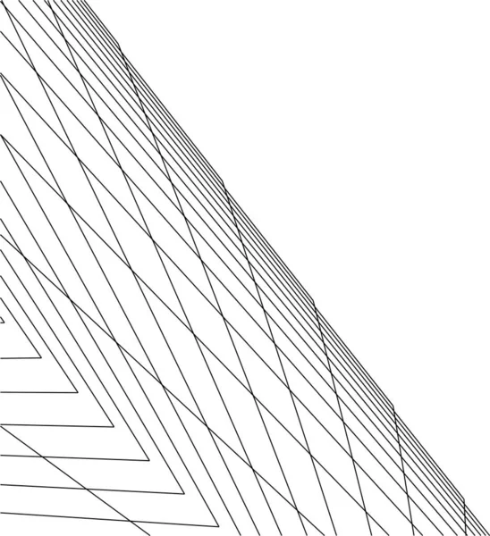 Abstrakte Zeichnungslinien Architektonischen Kunstkonzept Minimale Geometrische Formen — Stockvektor