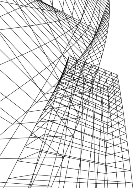 Abstraktní Kreslicí Čáry Architektonickém Pojetí Minimální Geometrické Tvary — Stockový vektor