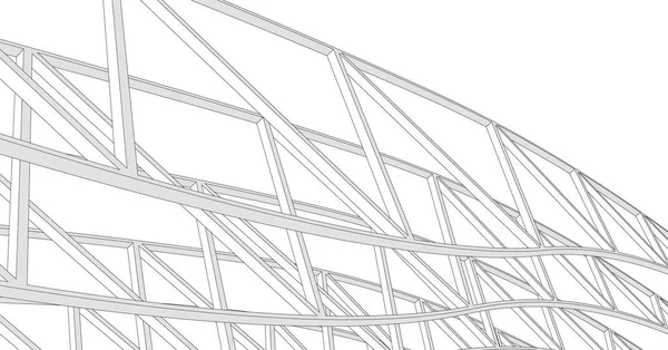 Lignes Dessin Abstraites Dans Concept Art Architectural Formes Géométriques Minimales — Image vectorielle