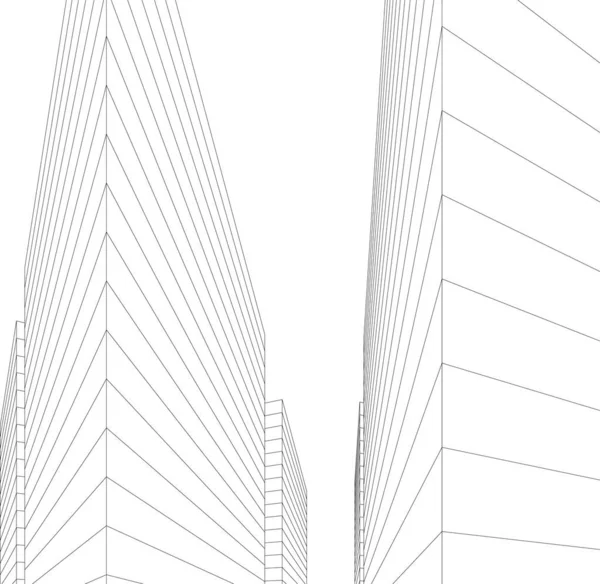 Formas Geométricas Mínimas Líneas Arquitectónicas — Vector de stock