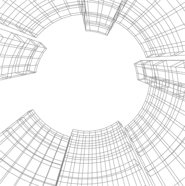 Abstrakcyjne Linie Rysunku Koncepcji Sztuki Architektonicznej Minimalne Kształty Geometryczne — Wektor stockowy