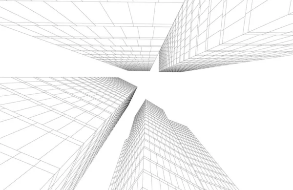 Linhas Abstratas Desenho Conceito Arte Arquitetônica Formas Geométricas Mínimas —  Vetores de Stock