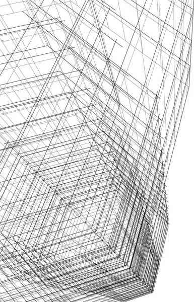 Líneas Abstractas Dibujo Concepto Arte Arquitectónico Formas Geométricas Mínimas — Vector de stock