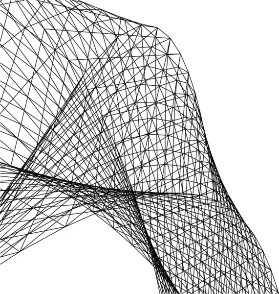 Abstrakta Teckningslinjer Arkitektonisk Konst Koncept Minimala Geometriska Former — Stock vektor