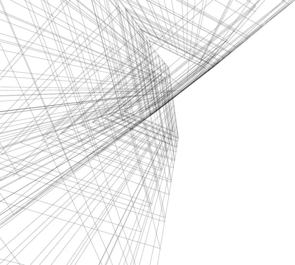 Linhas Abstratas Desenho Conceito Arte Arquitetônica Formas Geométricas Mínimas —  Vetores de Stock