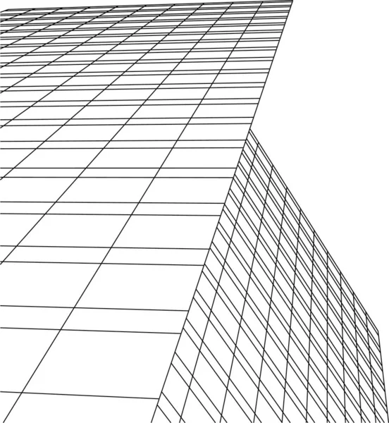 Abstrakte Zeichnungslinien Architektonischen Kunstkonzept Minimale Geometrische Formen — Stockvektor