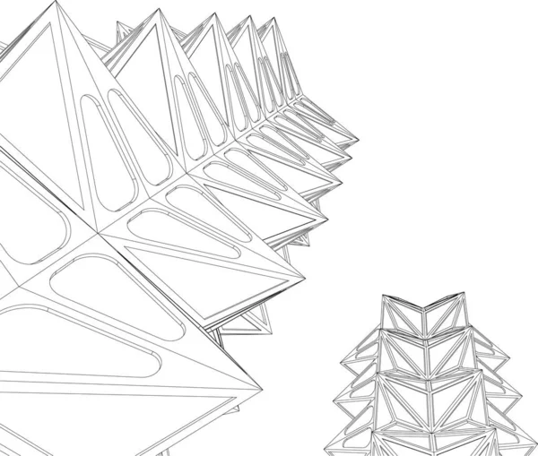 Abstrakte Zeichnungslinien Architektonischen Kunstkonzept Minimale Geometrische Formen — Stockvektor